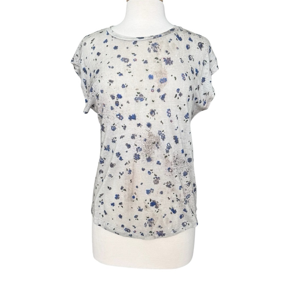 IRO LINEN 'FUSIA' FLORAL PRINT TEE XSMALL